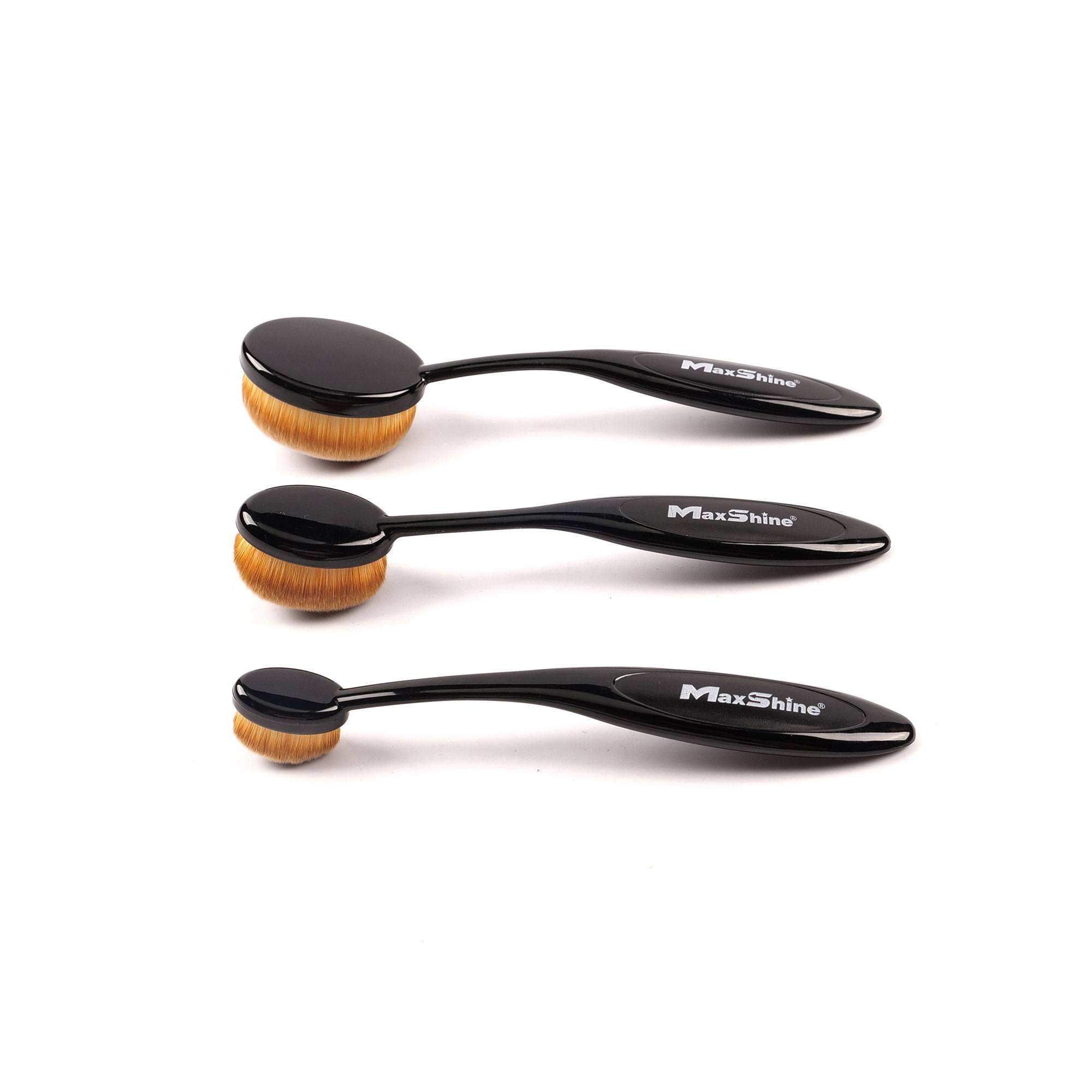 MaxShine Rounded Brush Combo Набор щеток с косметическим ворсом, 3шт